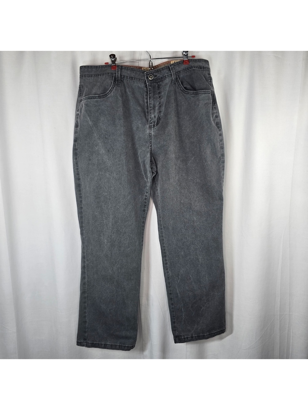 Mens Jeans Red Head 40x30 Stretch Straight Leg Denim Pants Faded Charcoal Gray